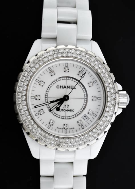 chanel diamond ceramic watch|Chanel j12 white watch price.